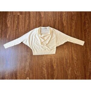 All Saints Cream Cowl Neck Cropped Sweater